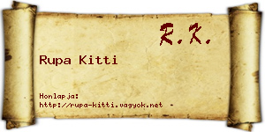 Rupa Kitti névjegykártya